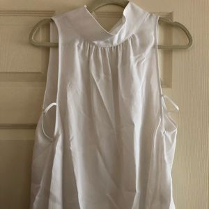 White, high neck shirt